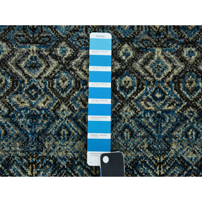 Modern and Contemporary Wool Hand Knotted Rug Blue No Border 2.6X6.2 -O079497