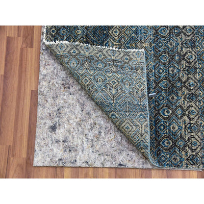 Modern and Contemporary Wool Hand Knotted Rug Blue No Border 2.6X6.1 -O079498