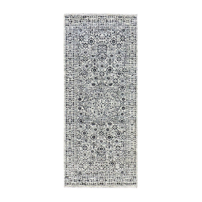 Mamluk Wool Hand Knotted Rug Ivory Ivory 2.7X6.0 -O079502