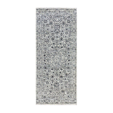 Mamluk Wool Hand Knotted Rug Ivory Ivory 2.7X6.0 -O079502