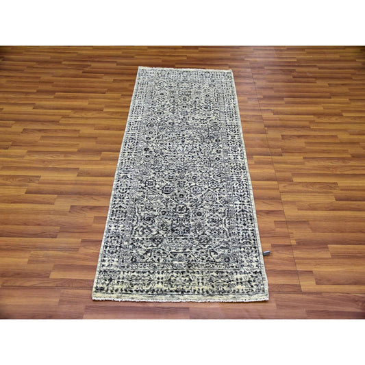 Mamluk Wool Hand Knotted Rug Ivory Ivory 2.7X6.0 -O079502