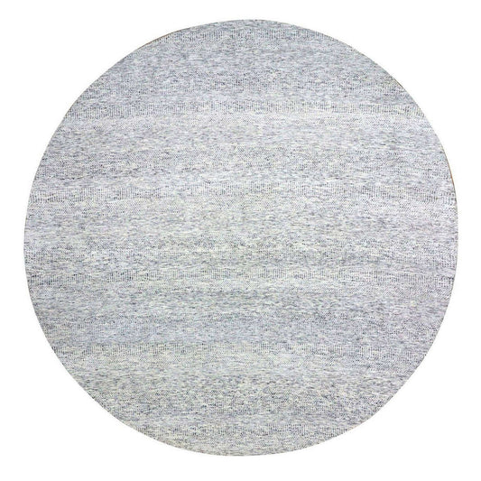 Modern and Contemporary Wool Hand Knotted Rug Grey No Border 11.2X11.2 -O079507