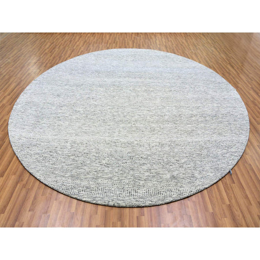 Modern and Contemporary Wool Hand Knotted Rug Grey No Border 11.2X11.2 -O079507