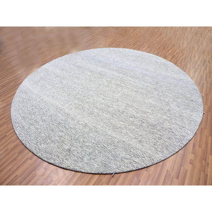 Modern and Contemporary Wool Hand Knotted Rug Grey No Border 11.2X11.2 -O079507
