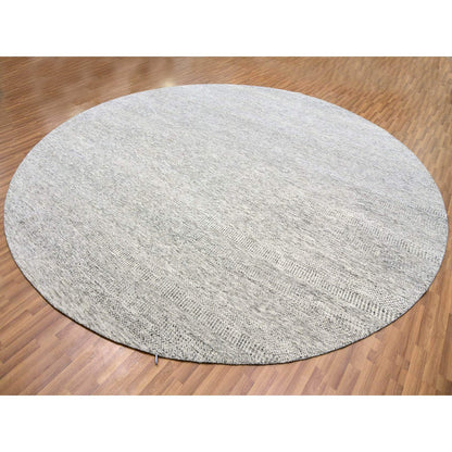 Modern and Contemporary Wool Hand Knotted Rug Grey No Border 12.11X12.11 -O079509