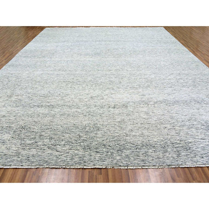 Modern and Contemporary Wool Hand Knotted Rug Grey No Border 13.11X18.0 -O079510