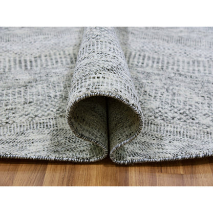 Modern and Contemporary Wool Hand Knotted Rug Grey No Border 9.5X9.6 -O079511