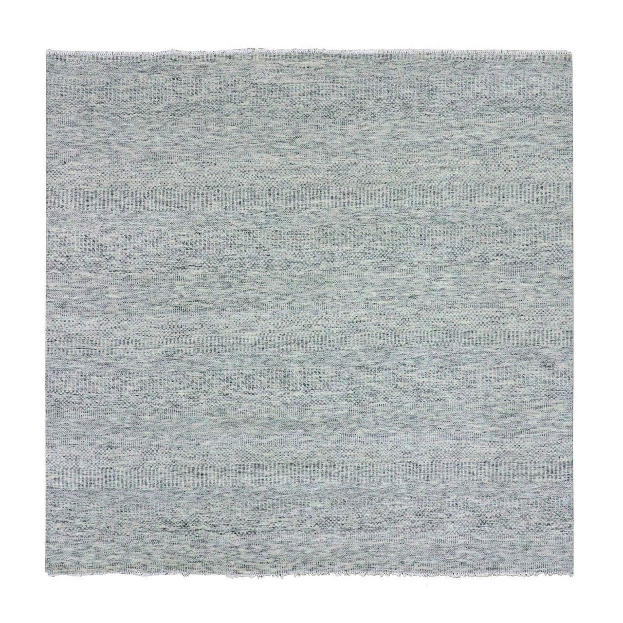 Gray 8'0" x 8'0" Modern and Contemporary Hand knotted Wool Rug - Sku: O079512