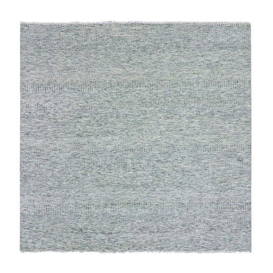 Modern and Contemporary Wool Hand Knotted Rug Grey No Border 8.0X8.0 -O079512