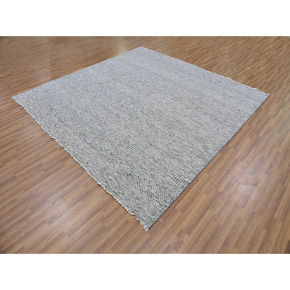 Modern and Contemporary Wool Hand Knotted Rug Grey No Border 8.0X8.0 -O079512