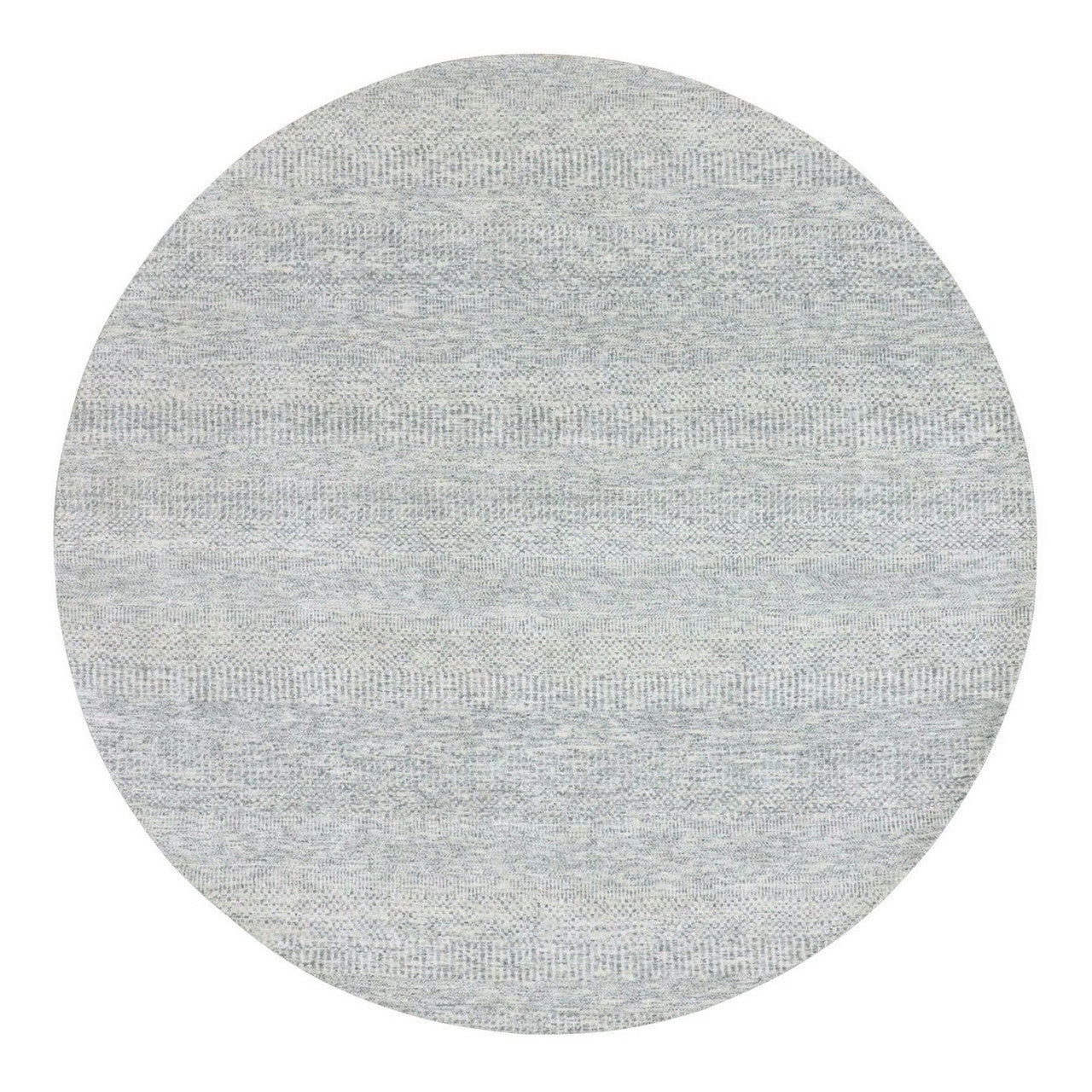 Modern and Contemporary Wool Hand Knotted Rug Grey No Border 7.9X7.9 -O079515