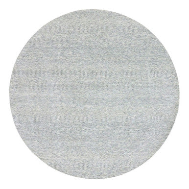 Modern and Contemporary Wool Hand Knotted Rug Grey No Border 7.9X7.9 -O079515