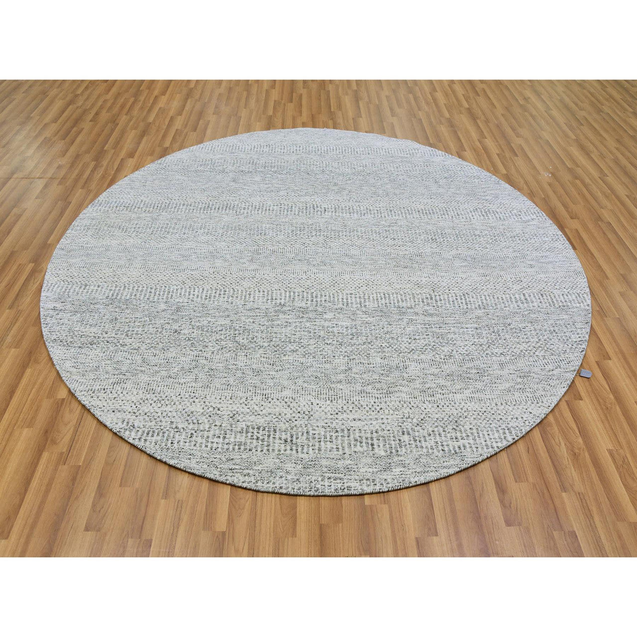Modern and Contemporary Wool Hand Knotted Rug Grey No Border 7.9X7.9 -O079515
