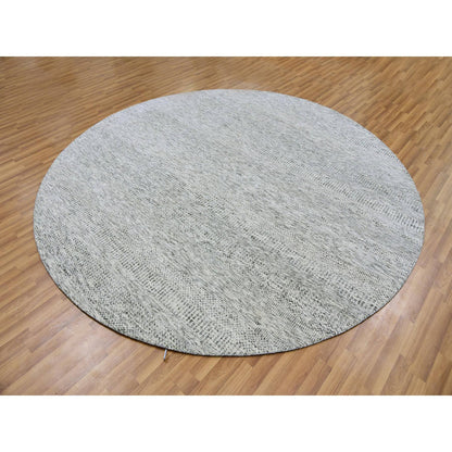 Modern and Contemporary Wool Hand Knotted Rug Grey No Border 8.9X8.9 -O079516