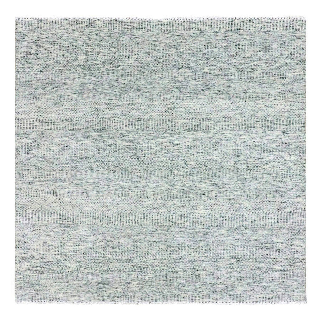 Gray 6'0" x 6'0" Modern and Contemporary Hand knotted Wool Rug - Sku: O079518