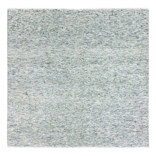 Modern and Contemporary Wool Hand Knotted Rug Grey No Border 6.0X6.0 -O079518