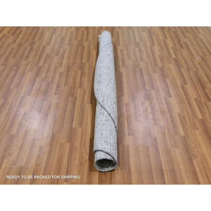 Modern and Contemporary Wool Hand Knotted Rug Grey No Border 5.9X5.9 -O079519