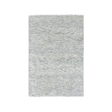 Modern and Contemporary Wool Hand Knotted Rug Grey No Border 4.0X6.4 -O079523