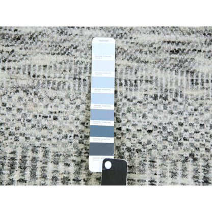 Modern and Contemporary Wool Hand Knotted Rug Grey No Border 4.0X6.4 -O079523