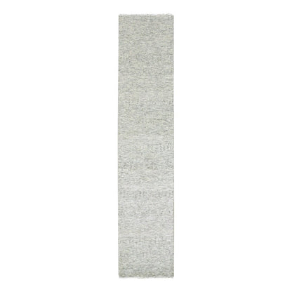 Modern and Contemporary Wool Hand Knotted Rug Grey No Border 2.6X12.0 -O079529