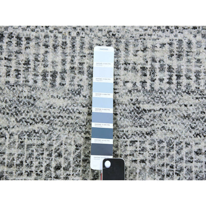 Modern and Contemporary Wool Hand Knotted Rug Grey No Border 2.6X12.0 -O079529