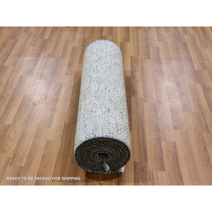 Modern and Contemporary Wool Hand Knotted Rug Grey No Border 2.6X12.0 -O079529