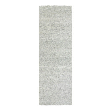 Modern and Contemporary Wool Hand Knotted Rug Grey No Border 3.11X12.2 -O079530