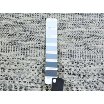 Modern and Contemporary Wool Hand Knotted Rug Grey No Border 2.6X20.5 -O079531