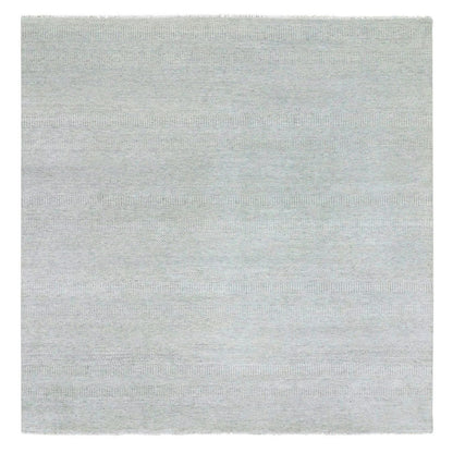 Modern and Contemporary Wool Hand Knotted Rug Grey No Border 9.11X10.0 -O079535