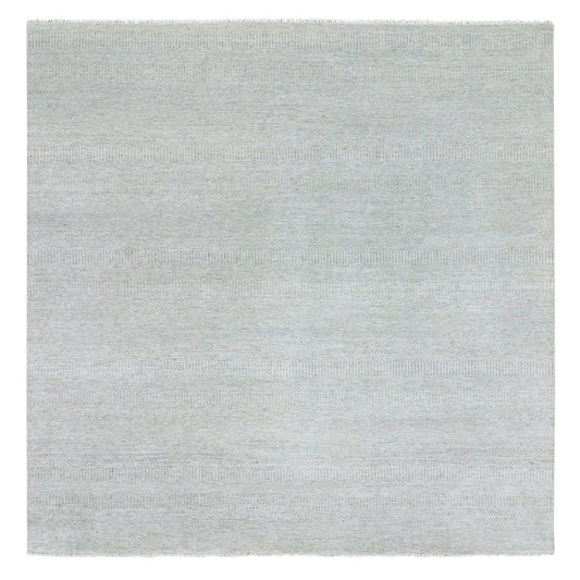 Modern and Contemporary Wool Hand Knotted Rug Grey No Border 9.11X10.0 -O079535