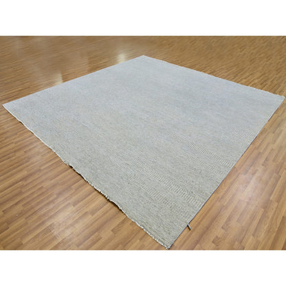 Modern and Contemporary Wool Hand Knotted Rug Grey No Border 9.11X10.0 -O079535