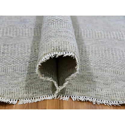 Modern and Contemporary Wool Hand Knotted Rug Grey No Border 9.11X10.0 -O079535