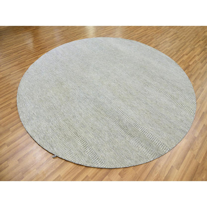 Modern and Contemporary Wool Hand Knotted Rug Grey No Border 8.8X8.9 -O079538
