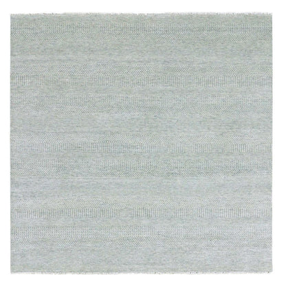 Modern and Contemporary Wool Hand Knotted Rug Grey No Border 8.1X8.2 -O079539