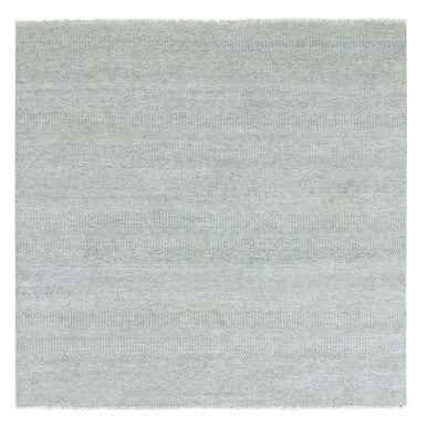 Modern and Contemporary Wool Hand Knotted Rug Grey No Border 8.1X8.2 -O079539