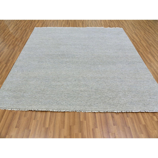 Modern and Contemporary Wool Hand Knotted Rug Grey No Border 8.1X8.2 -O079539