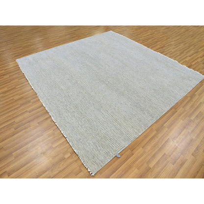 Modern and Contemporary Wool Hand Knotted Rug Grey No Border 8.1X8.2 -O079539