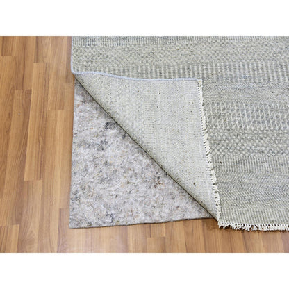 Modern and Contemporary Wool Hand Knotted Rug Grey No Border 8.1X8.2 -O079539