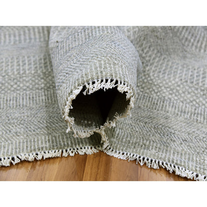 Modern and Contemporary Wool Hand Knotted Rug Grey No Border 8.1X8.2 -O079539