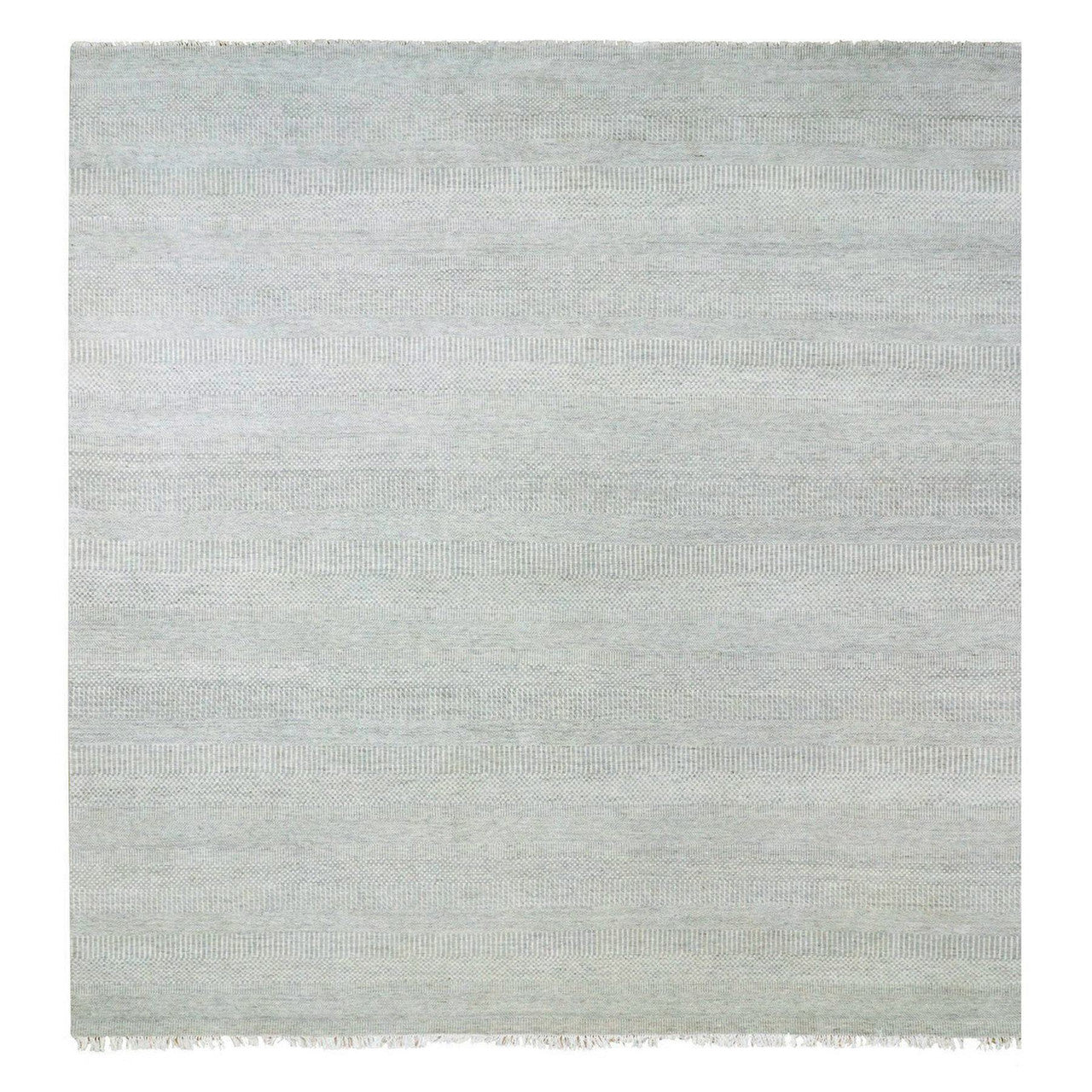 Gray 12'0" x 12'4" Modern and Contemporary Hand knotted Wool Rug - Sku: O079541