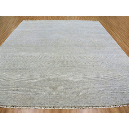Modern and Contemporary Wool Hand Knotted Rug Grey No Border 12.0X12.4 -O079541