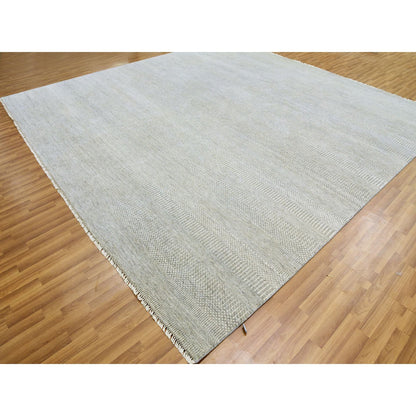 Modern and Contemporary Wool Hand Knotted Rug Grey No Border 12.0X12.4 -O079541