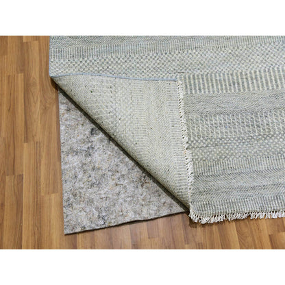 Modern and Contemporary Wool Hand Knotted Rug Grey No Border 12.0X12.4 -O079541