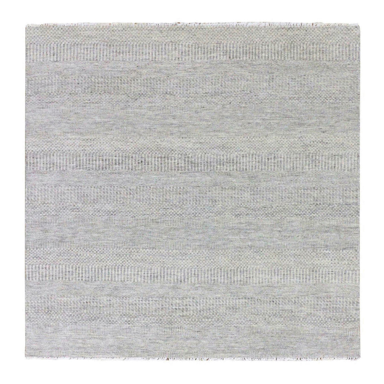 Gray 6'0" x 6'1" Modern and Contemporary Hand knotted Wool Rug - Sku: O079543