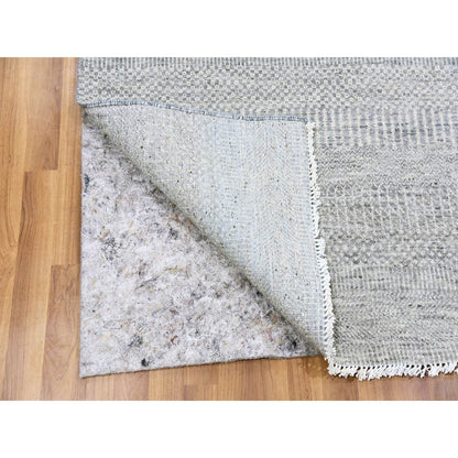Modern and Contemporary Wool Hand Knotted Rug Grey No Border 6.0X6.1 -O079543