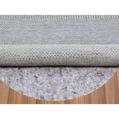 Modern and Contemporary Wool Hand Knotted Rug Grey No Border 4.10X4.11 -O079544