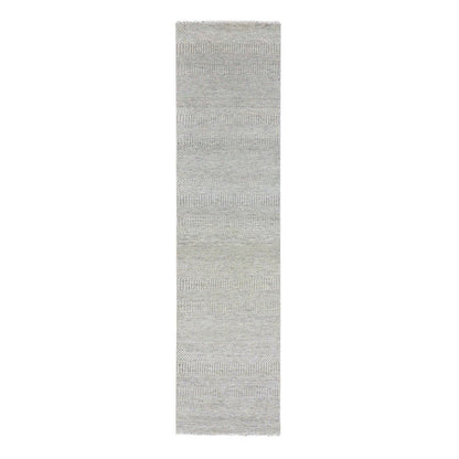 Modern and Contemporary Wool Hand Knotted Rug Grey No Border 2.6X10.2 -O079545