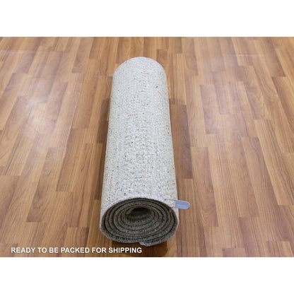 Modern and Contemporary Wool Hand Knotted Rug Grey No Border 2.6X10.2 -O079545