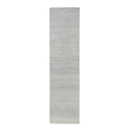 Modern and Contemporary Wool Hand Knotted Rug Grey No Border 2.6X10.2 -O079546