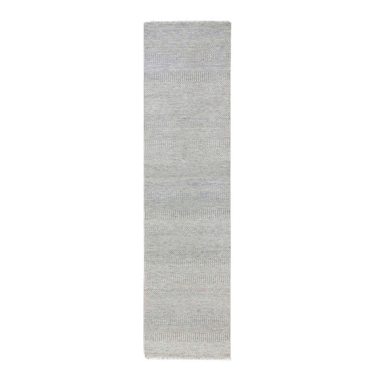 Modern and Contemporary Wool Hand Knotted Rug Grey No Border 2.6X10.2 -O079546